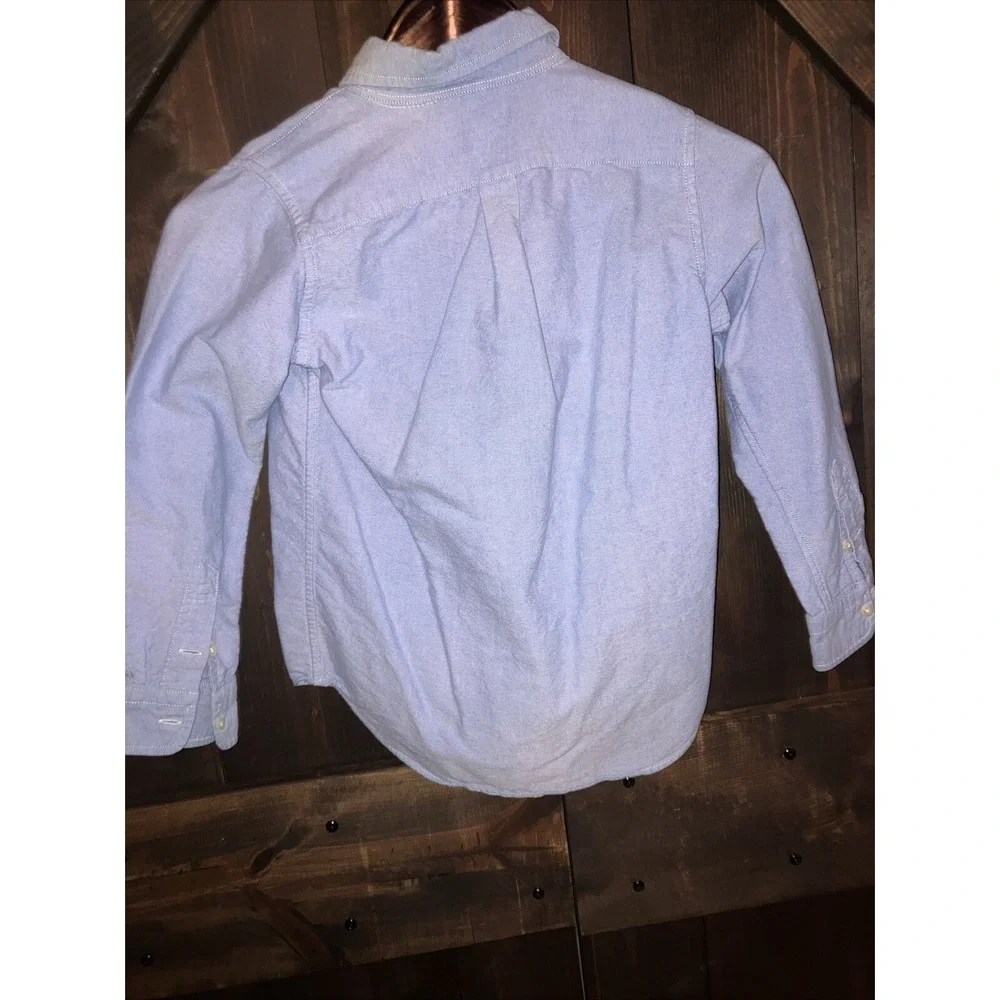 Ralph Lauren Iconic‎ Oxford Denim Button Down Shirt Boy's Size 7 Little Kids